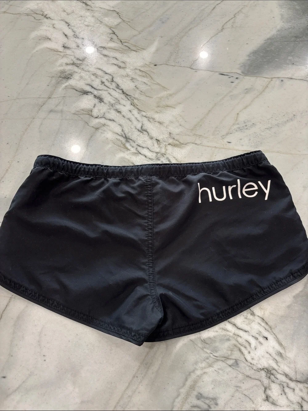 Hurley Black Women's Athletic Shorts with White Logo